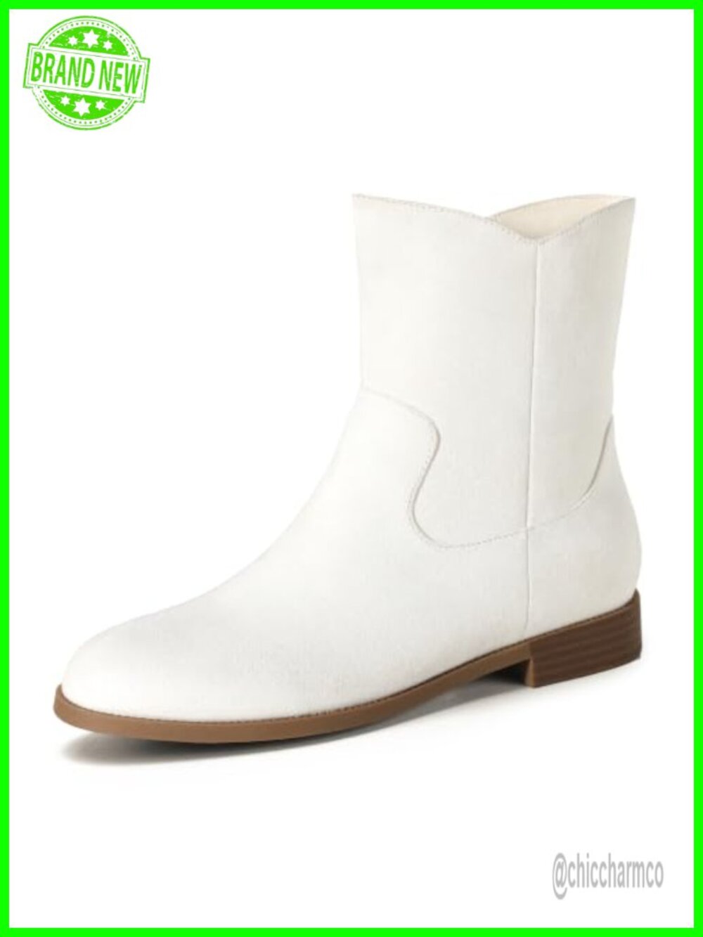 IDIFU Women's Flat Ankle Boots Stacked Low Heel Booties
